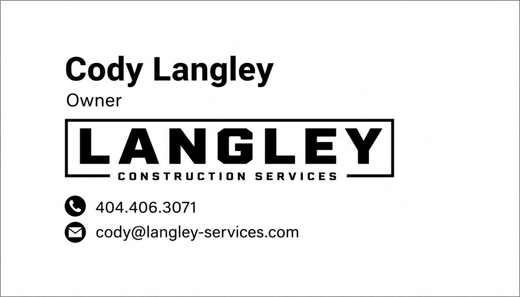 Cody Langley, Owner of Langley Construction Services